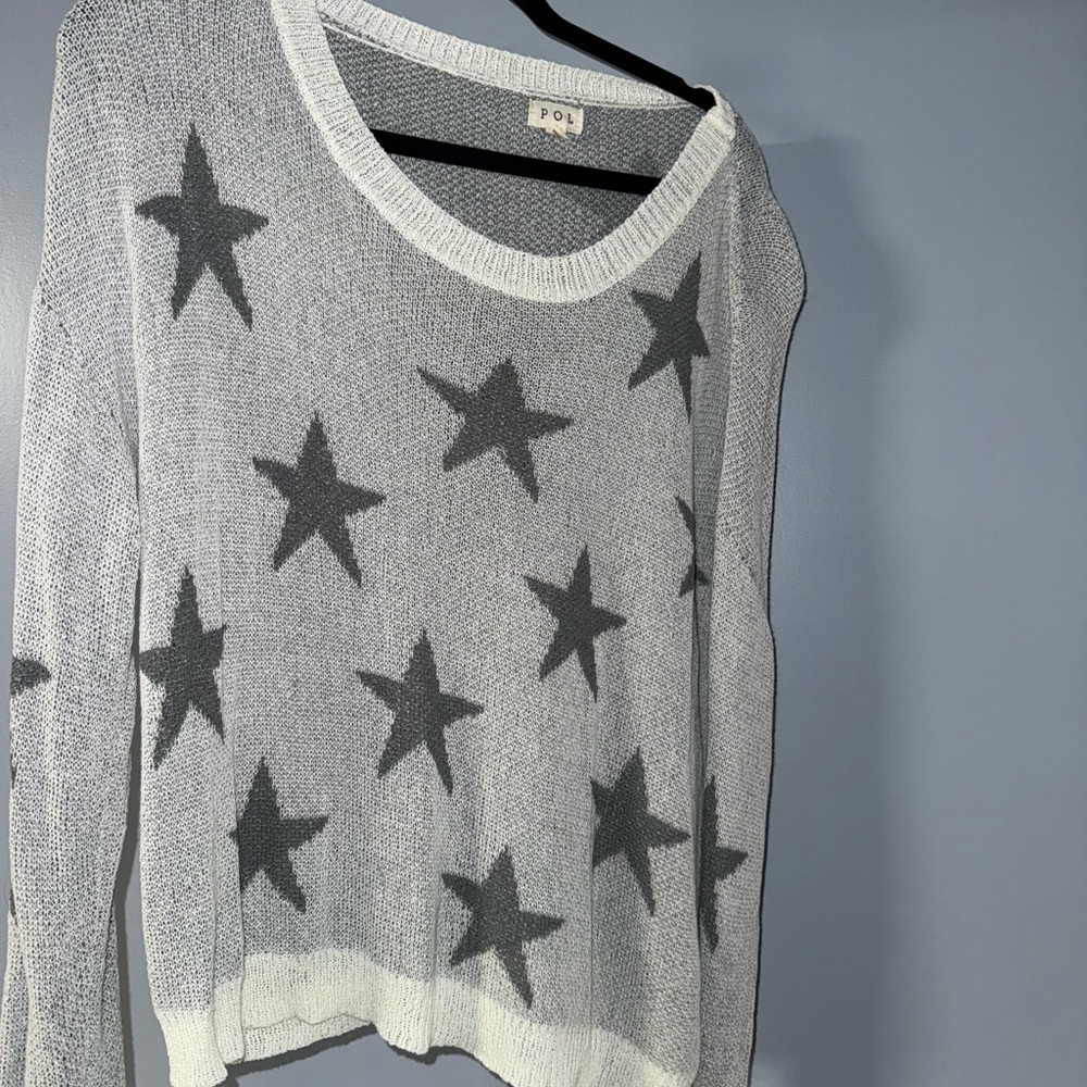 Gray Star Pattern Women's Sweater